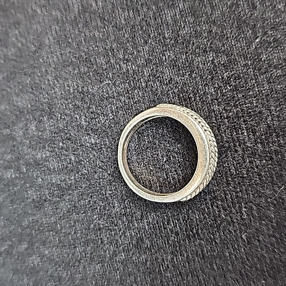 GENUINE RUBY RED BRAIDED STERLING SILVER CHANEL SET BAND - Picture 9 of 15